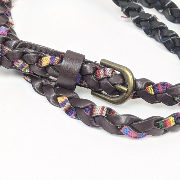 Braided Multicolor Faux Leather Women's Small/Medium S/M - Picture 3 of 4